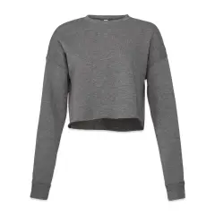 Bella Canvas Cropped Crew Fleece - Deep Heather, Medium