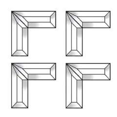 4" x 4" x 1-1/2" Clear Glass Corner Bevel Cluster BC431