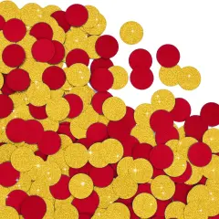 300Pcs Glitter Gold and Red Table confetti
