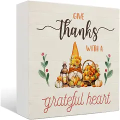 Thanksgiving Gnome Fall Signs 5 X 5 Inches