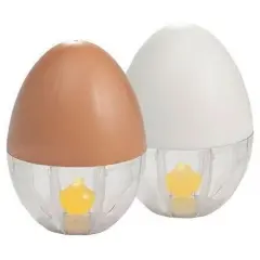 Hutzler Egg Scrambler & Egg Separator - Quick Easy Way to Beat Eggs Brown & White Set