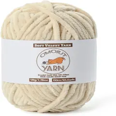 Fluffy Velvet Yarn for Crocheting (Beige)