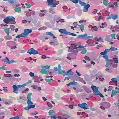 1 Yard Brushed Floral Print DTY Knit Fabric Soft Stretch Polyester Spandex 58 Inch Wide VIOLET