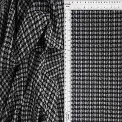 1 Yard Soft Double Knit Jacquard Plaid Fabric Stretch Polyester Rayon Spandex 58/60 Inches Wide BLACK/HUNTER
