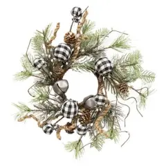 Black & White Country Gingham Bells Ring 12"