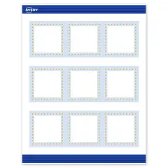 Avery Printable Square Cards, Gold Dots with Blue Border, 2.5" x 2.5", Matte White Square Cards, Laser/Inkjet, 90ct, Great for Business Cards
