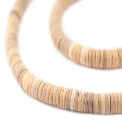 The Bead Chest Beige Natural Shell Heishi Beads (8mm)