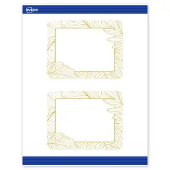 Avery Printable Rounded Corner Postcards with Sure Feed Technology, Pre-Printed Gold Florals, Matte White, 4.25" x 5.5", Laser & Inkjet Compatible, 20 Total