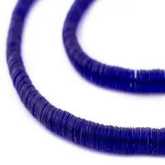 The Bead Chest Translucent Cobalt Blue Vinyl Phono Record Beads (6mm)