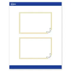 Avery Printable Rectangle Postcards, Gold Double Border with Florals, 4" x 6", Matte White Rectangle Postcards, Laser/Inkjet, 20ct, Great for Postcards