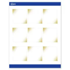 Avery Printable Square Business Cards with Sure Feed Technology, Pre-Printed Gold Blush Pattern, Matte White, 2.5" x 2.5", Laser & Inkjet Compatible, 90 Total