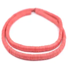 The Bead Chest African Vinyl Beads, Ghana Vulcanite Crafts Supplies for DIY Jewelry Making, Necklaces, Bracelets (8mm, Watermelon Pink)