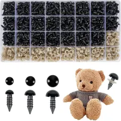 1000PCS Safety Eyes for Amigurumi, 3 Sizes (6mm, 8mm, 10mm) Black