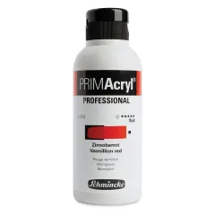 Schmincke Primacryl Professional Fluid Acrylic - Vermilion Red, 250 ml bottle