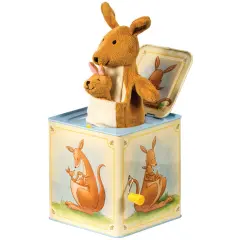 Schylling: Jack In Box - Kangaroo - Classic Pop-Up Music Toy, Momma & Baby Joey Finger Puppet, Plays Song "Pop Goes The Weasel", Toddler & Kids 18mo+