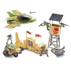 Lanard The Corps! Mission Terrain Battle - 4 Posable Action Figures, Military Vehicles & Weapon Accessories, Realistic Combat Play Toy, Kids Ages 3+