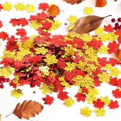 600 Pcs Fall Thanksgiving Confetti Maple Leaf Table Scatter Foil Confetti