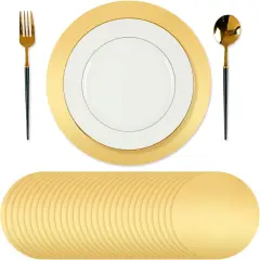 Round Paper Placemats Decorative Disposable Place Mats Table Mats for Dining Wedding Table Decoration Home Banquet New Years Festive Party Birthday Holiday (Gold, 100)