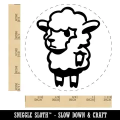 Cartoon Standing Lamb Sheep Wool Rubber Stamp for Stamping Crafting Planners