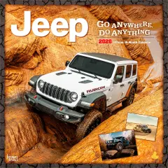 Jeep OFFICIAL | 2026 12 x 24 Inch (Hanging) Monthly Square Wall Calendar | Plastic-Free
