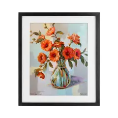 Stupell Industries Camellias From The Garden Framed Print Under Glass, design by Linda Sperruzzi
