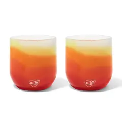 Silipint: Stemless Wine Glasses 12oz: 2 Pack - Marigold - Silicone Unbreakable Cups, Hot & Cold Drinks, Dishwasher-Microwave-Freezer-Oven Safe