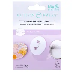 We R Button Press Refill Pack 30/Pkg-Small Oval Button Pin Back, Makes 10 Pin