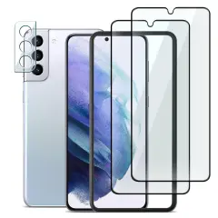 Insten 2+1 Pack Screen Protector For Samsung Galaxy S21 Plus 5G (6.7 Inch) Tempered Glass Clear Cover with Camera Lens Protector, Alignment Frame, Case Friendly, Anti-Scratch
