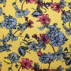 1 Yard Dotted Poppy Printed Spandex Fabric