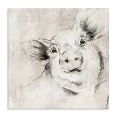 Stupell Industries Pig Sketch Impression Canvas Wall Art Design by Eli Jones