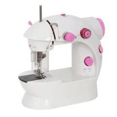 Portable Sewing Machine Adjustable 2-Speed Handheld Electric Crafting Mending Pink