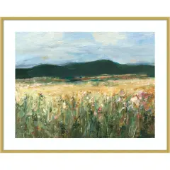 Pastel Wildflower Field II by Ethan Harper Wood Framed Wall Art Print