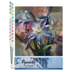 Figured'Art Paint by Numbers for Adults Colourful Lilies 16"x20" - Craft Art Painting DIY Kit Rolled Canvas without frame