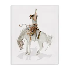 Stupell Industries Cowgirl on Rearing Horse Canvas Wall Art Design by Cindy Jacobs