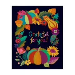 Stupell Industries Grateful For You Gourds Canvas Wall Art Design by Riley Hutchens