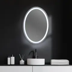 Round Wall Mounted Bathroom LED Smart Touch Mirror Brightness Memory Function, for Bathroom, Vanity, Christmas Promotion, Holiday Gift Guide