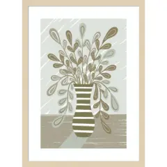 Beige Table Top by MartinaWood Framed Wall Art Print