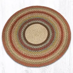 Earth Rugs C-300 Honey / Vanilla / Ginger Round Braided Rug 4 Feet x 4 Feet