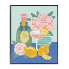 Stupell Industries Lemons & Drinks Still Life Framed Giclee Wall Art Design by Kristina Hultkrantz