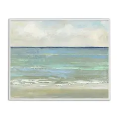 Stupell Industries Horizontal Beach Brush Strokes Framed Giclee Wall Art Design by Sally Swatland