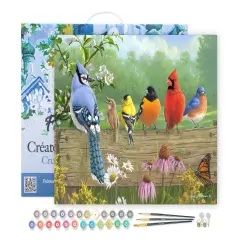 Figured'Art Paint by Numbers Kit for Adults with Frame Birds On A Fence 16"x20" - Craft Art Painting DIY Kit Canvas Already Stretched on a Wooden Frame