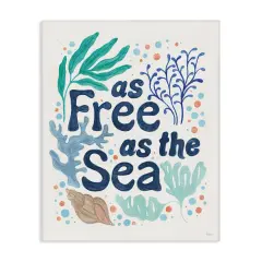 Stupell Industries Nautical Free As Sea Canvas Wall Art Design by Veronique Charron