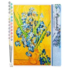 Figured'Art Paint by Numbers Kit for Adults Van Gogh Irises 16"x20" - Craft Art Painting DIY Kit Rolled Canvas without frame
