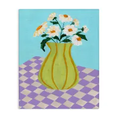 Stupell Industries Retro Checkers Vase Canvas Wall Art Design by Nikita Jariwala