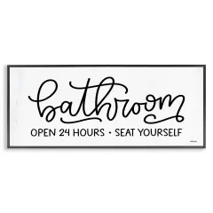 Stupell Industries Bathroom Seat Yourself Framed Giclee Wall Art Design by Imperfect Dust