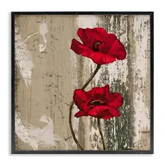Stupell Industries Red Anemones Duo Framed Giclee Wall Art Design by Brian Foster