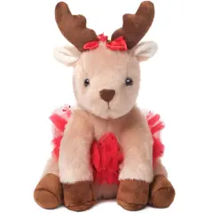 Bearington Darling Dancer Ballerina Reindeer Stuffed Animal, 7 Inch Stuffed Reindeer Christmas Doll, Ideal Christmas Plush Toy Gift for Toddlers, Kids & Teens, For Ages 3-14 Red