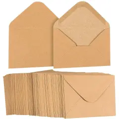 Juvale 100-Pack A2 Envelopes for Card Making Bulk - 5 x 4 Inch Kraft Paper Envelopes for Party Invitations, RSVP, Wedding, Baby Shower, Photos - 4 3/8 x 5 3/4 V-Flap Brown