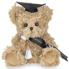 Bearington Collection Ken Grats Graduation Plush Teddy Bear Stuffed Animal, Black Cap, 7 Inch, For Ages 3-14 Brown