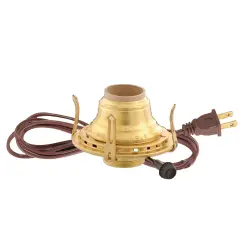 Lehman's Brass #2 Electric Converter Burner for Oil Lamps with Brown Cord